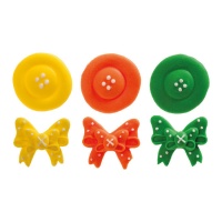 Botões e laços figuras de açúcar 3,5 cm - Dekora - 48 unid.