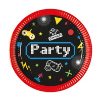 Pratos de vídeo jogos Party gamer de 19,5 cm - 8 unidades