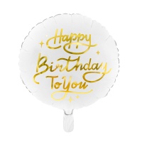 Balão redondo Happy Birthday To You de 35 cm - PartyDeco