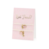 Cartão de cumprimentos dos Melhores Amigos com braceletes