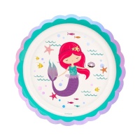 Pratos Sereia Encantada 18 cm - 8 peças