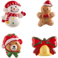 Figurinhas para Bolo Rei (estilo natalício) de 3 a 3,5 cm - Dekora - 50 unidades