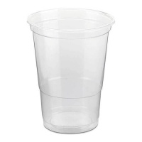 Copos neutros de plástico transparente reutilizáveis de 500 ml - 50 unid.