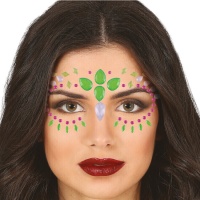 Bijutaria adesiva natural multicolorida para o rosto