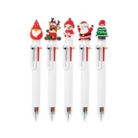 Caneta de Natal com 6 cores - 1 unidade