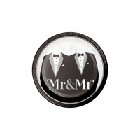 Pratos de Mr & Mr de 17 cm - 8 unidades