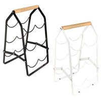 Porta-garrafas em metal branco ou preto - 1 unidade