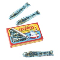 Lata de sardinhas de chocolate de leite de 24 gr.