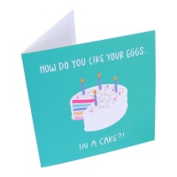 Cartão de felicitações engraçado com bolo