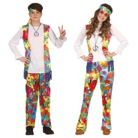 Fantasia de hippie com estampa juvenil