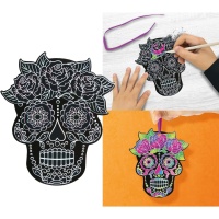 Caveiras mexicanas para colorir riscando - 6 peças.