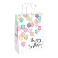 Saco de oferta balão Happy Bday 21,5 X 13 cm - 2 unidades