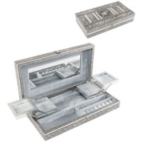 Caixa para jóias com compartimentos extensíveis banhada a prata