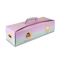 Caixa de bolo decorada rectangular de 45,5 x 14 x 10 cm - Sweetkolor