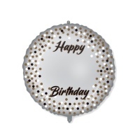 Balão de Happy Birthday redondo e personalizável de 46 cm - Procos