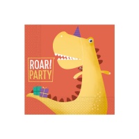 Guardanapos de Dino Party compostáveis de 16,5 x 16,5 cm - 20 unidades
