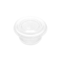 Pote para molhos em plástico transparente de 60 ml com tampa - 10 unid.