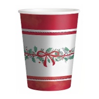 Copos de 270 ml de visco com laço vermelho - 6 unidades