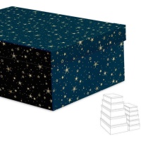 Caixa retangular branca com estrelas - 15 unidades