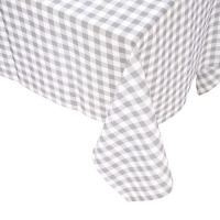 Toalha de mesa 1,50 x 1,50 m em tecido Vichy cinzento