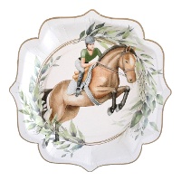 Pratos de cavalo com cavaleiro de 21 cm - 10 unidades
