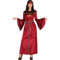Fato medieval vermelho para mulher