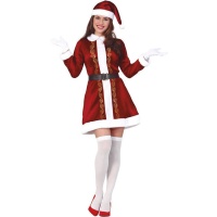Fato de Mãe Natal castanho para mulher