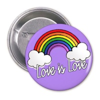amor é crachá de amor com arco-íris