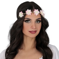 Tiara de flores rosa
