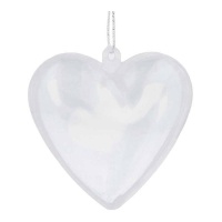 6,5 cm figura em forma de coração transparente de duas partes - 1 peça