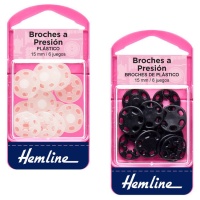 Botões de pressão em plástico de 1,5 cm - Hemline - 6 pares