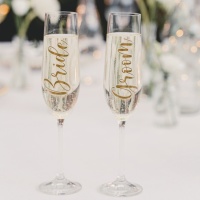 Adesivos para casamento para taça Groom e Bride - PartyDeco - 2 unidades