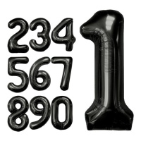 Balão numérico preto 1 m - 1 unidade