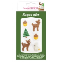 Figuras de açúcar com tema de floresta - Scrapcooking - 6 unidades
