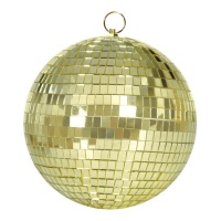 Bola de discoteca com efeito de espelho dourado de 20 cm