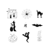 Conjunto de carimbos acrílicos de Halloween 1 de 9,5 x 14,5 cm