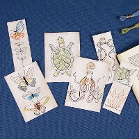 Kit de bordado para marcadores de página - Animais de Marie - DMC