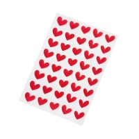 Autocolantes de formas irregulares de corações vermelhos 1,5 cm - 40 peças