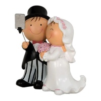 Topo de bolo de casamento Pit & Pita foto selfie 16 cm