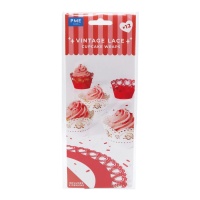 Embalagens para Cupcakes Vintage Rosas e Corações - 12 unidades