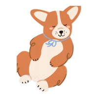 Guardanapos para cães Corgi 15 x 11 cm - 12 unid.