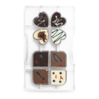 Molde de chocolate quádruplo 20 x 12 cm - Decora - 8 cavidades