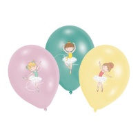 Balões de latex de Bailarinas de 27,5 cm - 6 unidades
