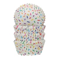 Cápsulas para cupcakes 3,4 cm com sprinkles - Funcakes - 100 unidades