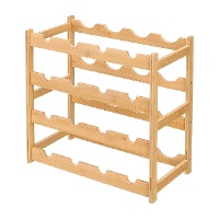 Porta-garrafas de bambu para 16 garrafas