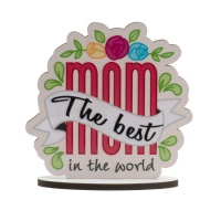Cake topper com mensagem The Best Mom in the World - Dekora
