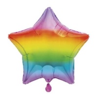Balão de estrelas metálicas Rainbow 45,7 cm - Único