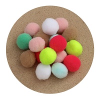 Pompons de cores sortidas 2,5 cm - 16 pcs.