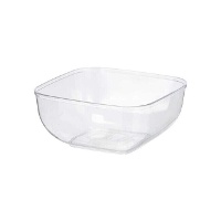 Tigela de 0,80 L transparente quadrada - 1 unidade