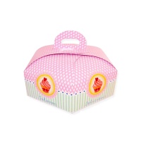 Caixa para bolo hexagonal 25 x 25 x 10 cm com pega